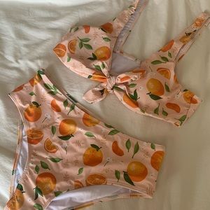 SHEIN Orange Print Bikini